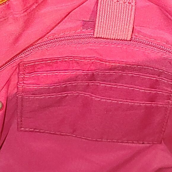 Baggallini Sunset Orange/Hot Pink Shoulder Satchel Gently Used - Picture 6 of 8